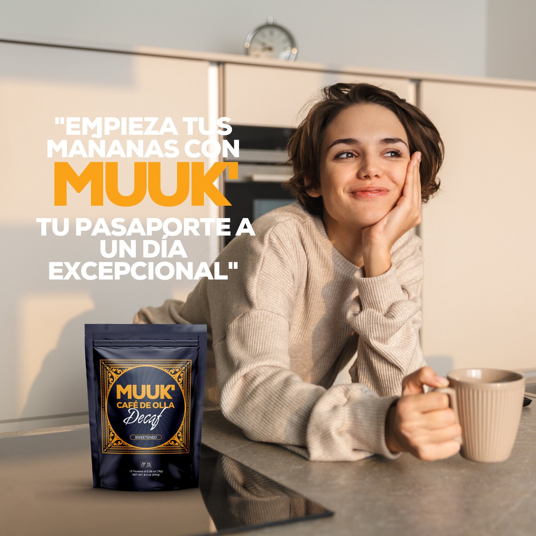 MUUK’ CAFÉ DE OLLA DECAF | Café Soluble Descafeinado Gourmet con Piloncillo, Especias y Adaptógenos para Mejor Concentración, más Energía y una Defensa Inmune más Fuerte - MUUK' SUPERFOODS