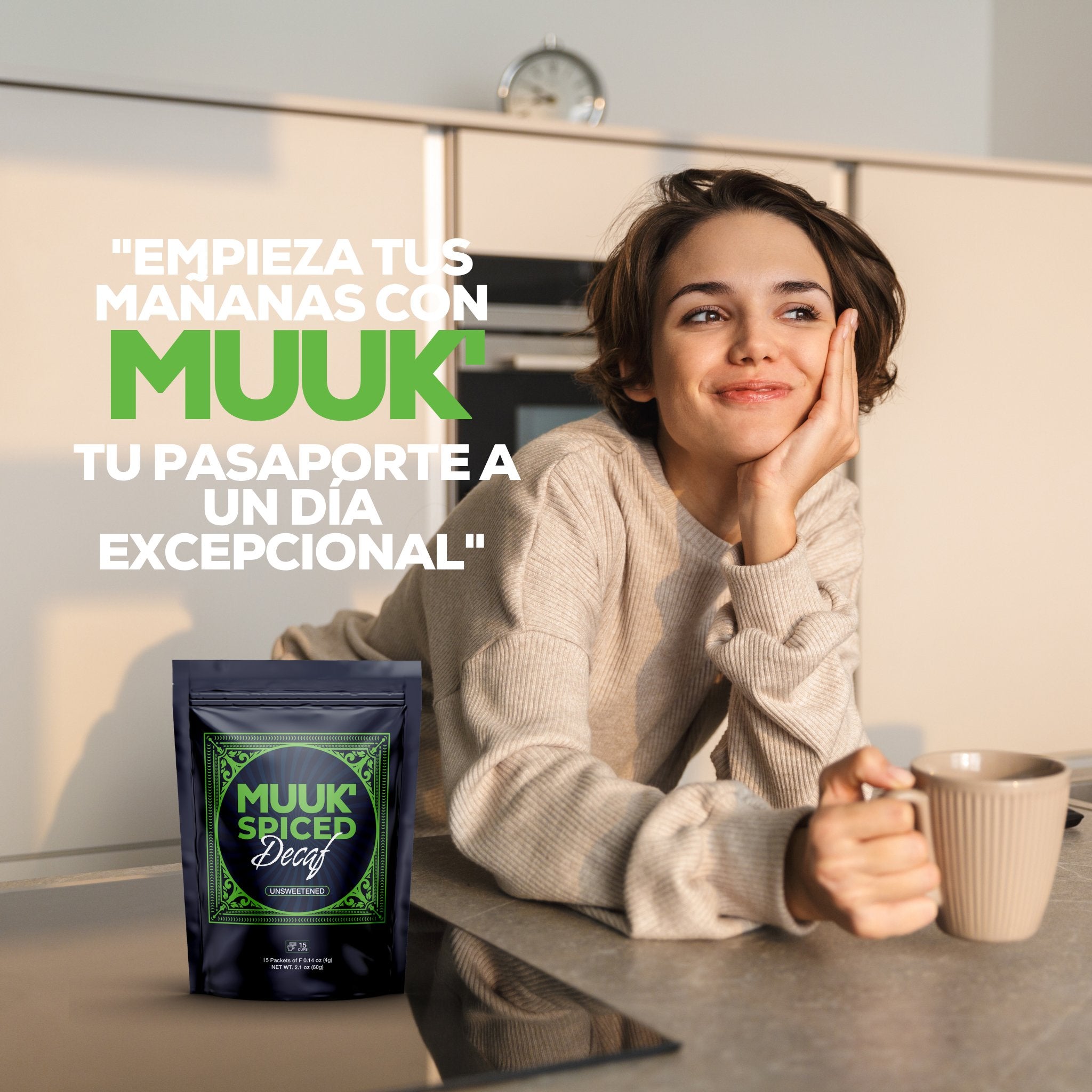 MUUK’ SPICED DECAF | Café Descafeinado Soluble Gourmet con Especias y Adaptógenos para Mejor Concentración, más Energía y una Defensa Inmune más Fuerte - MUUK' SUPERFOODS